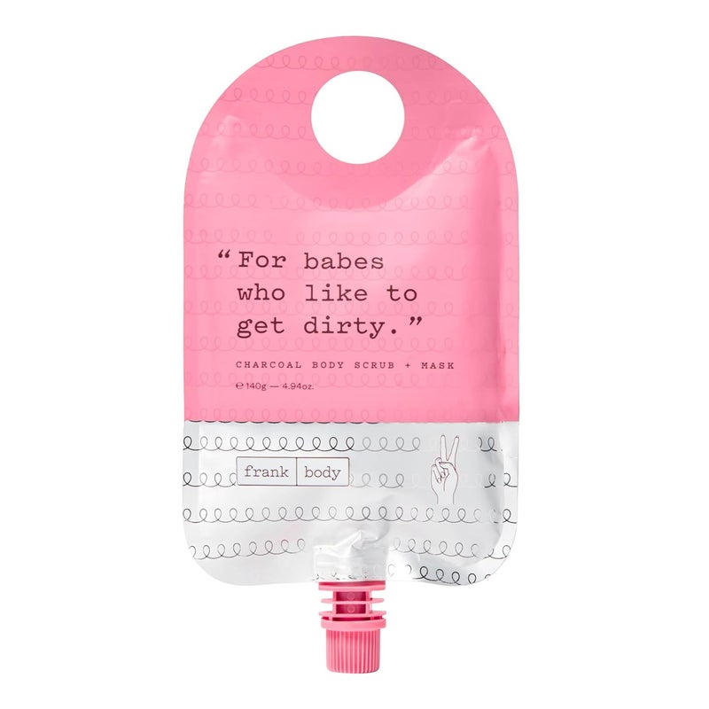 Frank Body Charcoal Scrub  Mask  Natural Vegan Cruelty Free Face  Body Treatment Detoxifies Exfoliates and Brightens with Charcoal Tea Tree Oil and Grapeseed Oil  494 oz  140 g