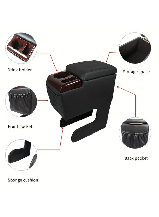 Universal Car Armrest Box Black Modification For Center Plastic No Drilling - Image 5