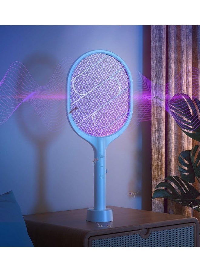 SKY-TOUCH Rechargeable Electric Mosquito Swatter with UV Light and Base Stand - Image 5