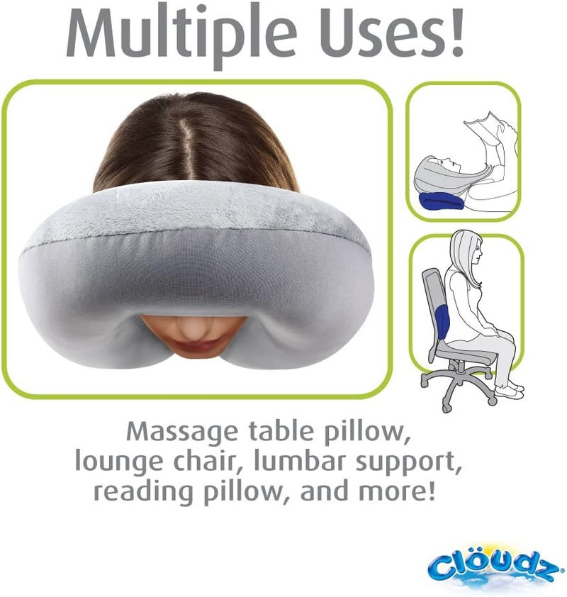 Cloudz Dual Comfort Microbead Airplane Travel Neck Pillow. Super Soft Cozy Plush Fabric on One Side, Cool Relaxing Spandex on The Other! Customize Your Comfort and Support at Home or On The Go!-Black - Image 5