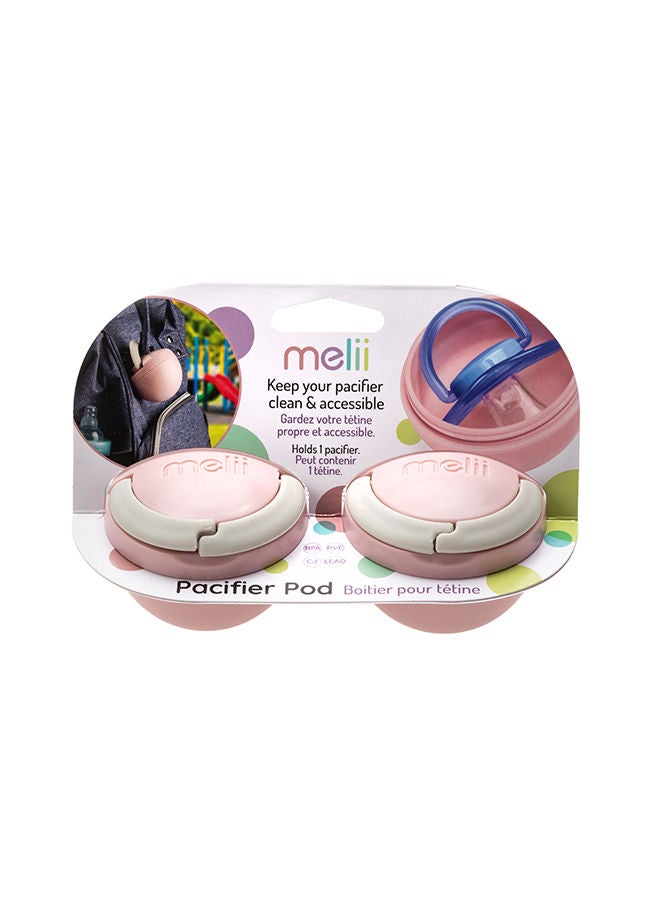 melii Pack Of 2 Pacifier Pod - Pink And Grey - Image 1