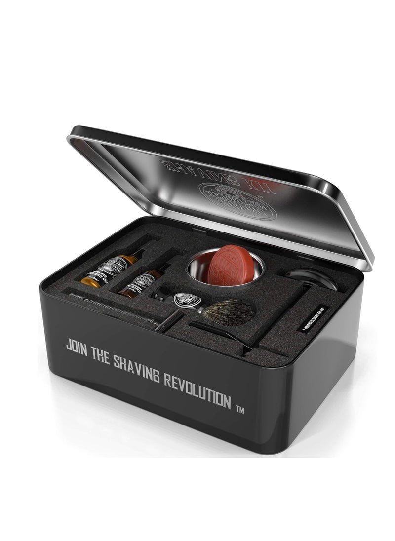 Viking Revolution Luxury Safety Razor Shaving Kit - Includes Double Edge Safety Razor, Stand, Bowl, After-Shave Balm, Pre-Shave Oil, Badger Brush  - Image 4