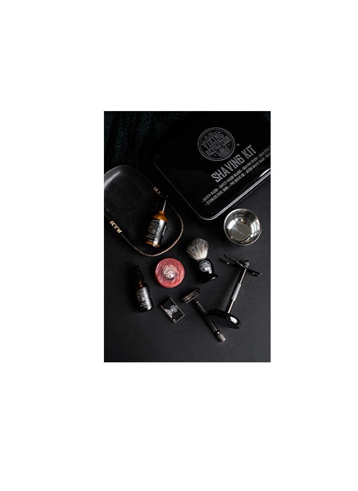 Viking Revolution - Luxury Safety Razor Shaving Kit - Includes Double Edge Safety Razor, Stand, Bowl, After-Shave Balm, Pre-Shave Oil, Badger Brush - Image 1