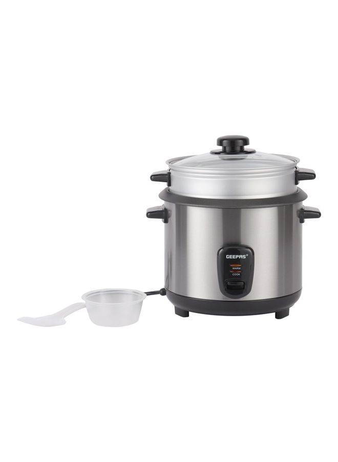 GEEPAS Multifunctional Rice Cooker With Removable And Non Stick Inner Pot Tempered Glass Lid 1.5 L 500 W GRC35040 Silver - Image 1