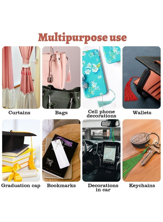 Creatrill 100 Pcs 13cm5 Inch Silky Handmade Soft Craft Mini Tassels with Loops for Jewelry Making DIY Projects Bookmarks 20 Colors 5 Pcs of Each - Image 4