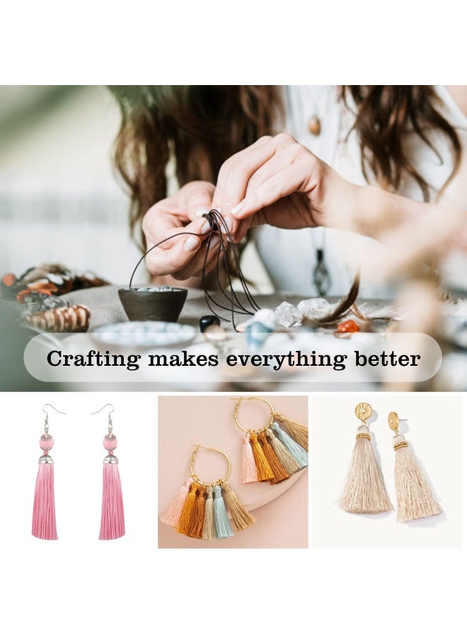 Creatrill 100 Pcs 13cm5 Inch Silky Handmade Soft Craft Mini Tassels with Loops for Jewelry Making DIY Projects Bookmarks 20 Colors 5 Pcs of Each - Image 5