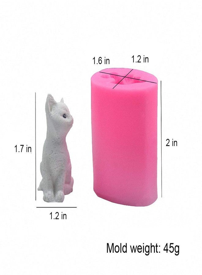 HiParty 2Pcs Mini Size 3D Kitten Candle Molds, Small Kitty Cat Silicone Chocolate Candy Fondant Mold for Cake Decorating Resin Epoxy Casting Polymer Clay Mould Beeswax Candle Mold - Image 2