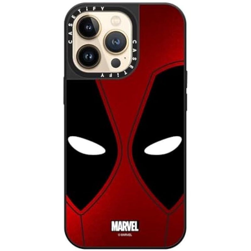 Casetify Mirror iPhone 13 Pro Case 【Deadpool & Wolverine Co-Lab / 4.9ft Drop Protection/Magsafe】 - Deadpool Mask Case - Silver on Black - Image 5