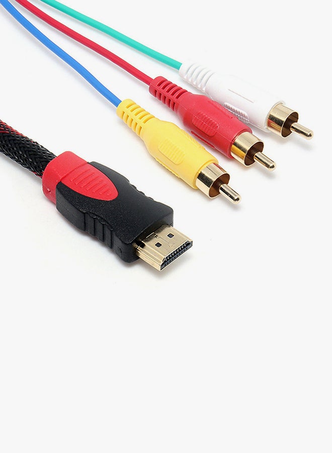 Loquat HDMI Male To 3 RCA AV Audio Video Cable Black/Red  - Image 2