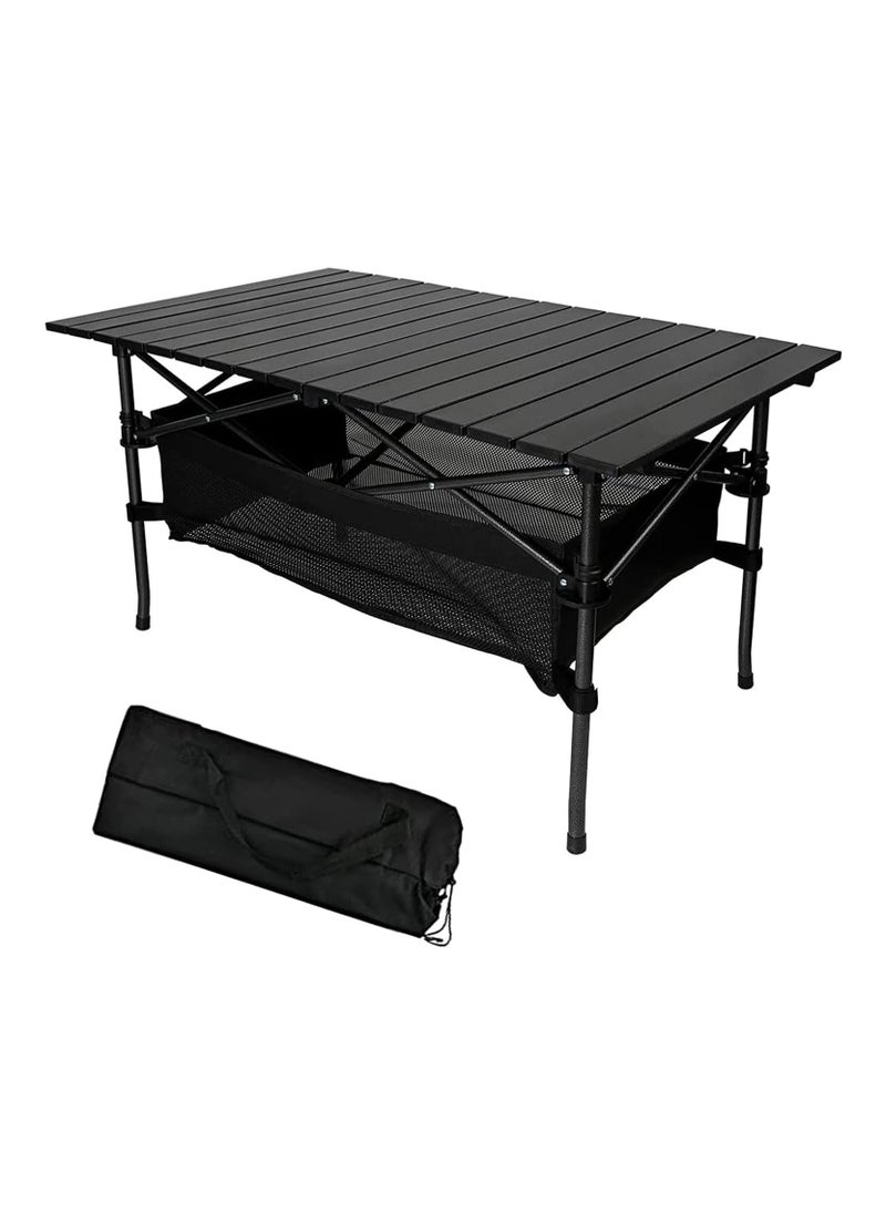 Folding Table, Camping Folding Table, Large Foldable Table, Folding Camping Table with Carry Bag, Aluminum Folding Table for Outdoor BBQ, Cookout, Camping, Picnic and Beach, 120 * 55 * 62CM