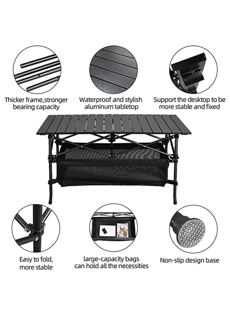 Folding Table, Camping Folding Table, Large Foldable Table, Folding Camping Table with Carry Bag, Aluminum Folding Table for Outdoor BBQ, Cookout, Camping, Picnic and Beach, 120 * 55 * 62CM