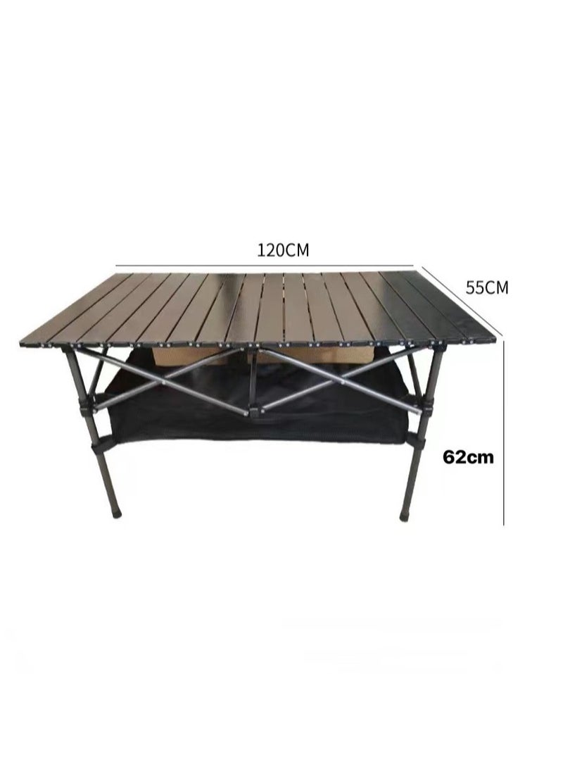 Folding Table, Camping Folding Table, Large Foldable Table, Folding Camping Table with Carry Bag, Aluminum Folding Table for Outdoor BBQ, Cookout, Camping, Picnic and Beach, 120 * 55 * 62CM