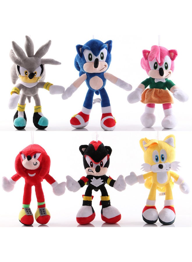 8 Inch Cartoon Doll Sonic Doll Cute Cartoon Toy Plush Toy 8 Inch Grab Doll Variety-Color:Blue Metal Sonic-Height:As Shown - Image 2