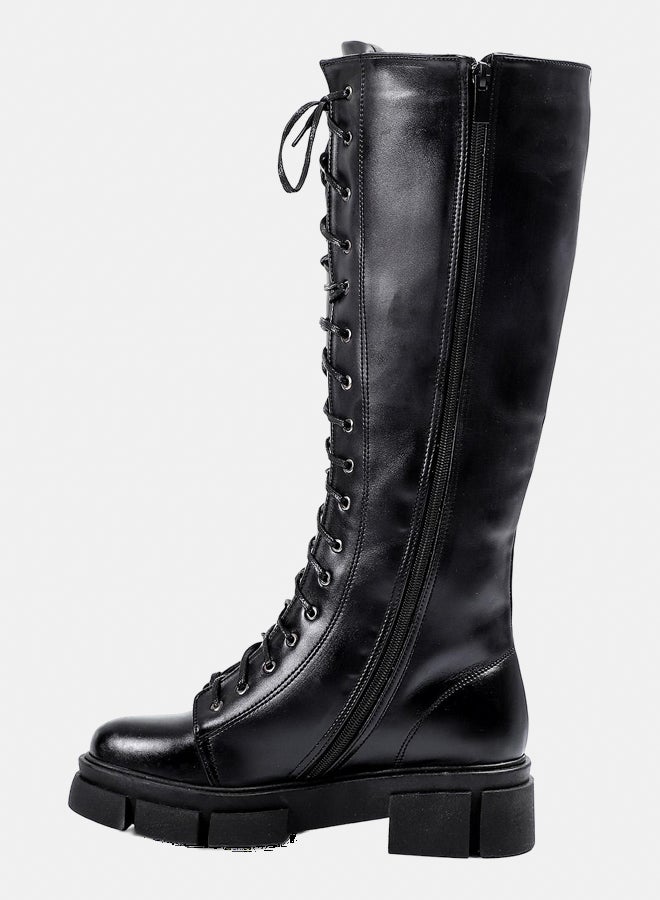 XO Style Leather Boot Black 3CM - Image 4