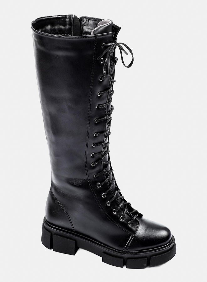 XO Style Leather Boot Black 3CM - Image 1