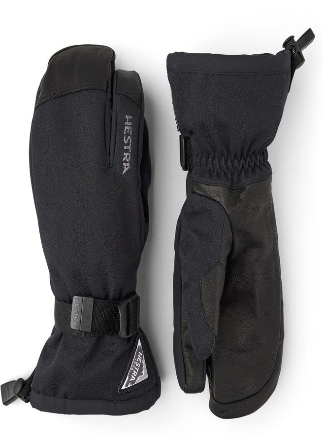 Hestra Unisex Powder Gauntlet 3-Finger Glove I Leather Glove for Alpine Skiing & Everyday Winter Wear - Black - 9 - Image 1