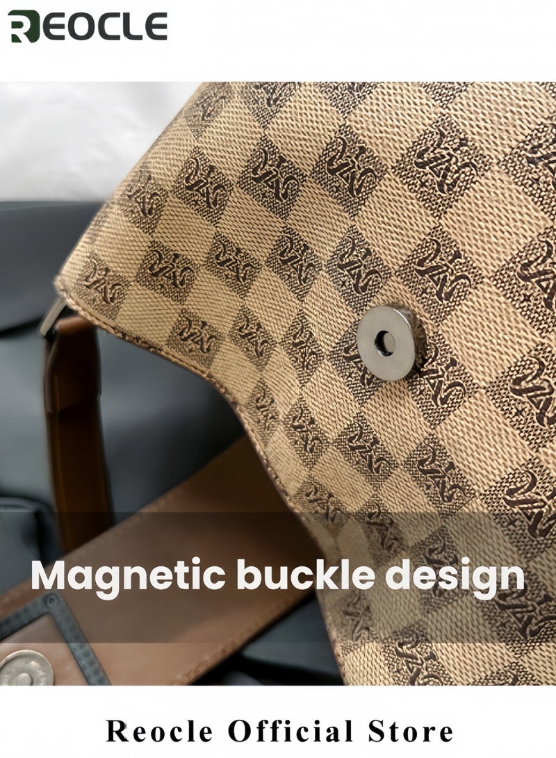 ريوكل حقائب يد نسائية حقائب يد جلدية نباتية حقيبة يد كاجوال مزيفة كلاسيكية عتيقة حقيبة كتف بسيطة بمقبض علوي - Image 2