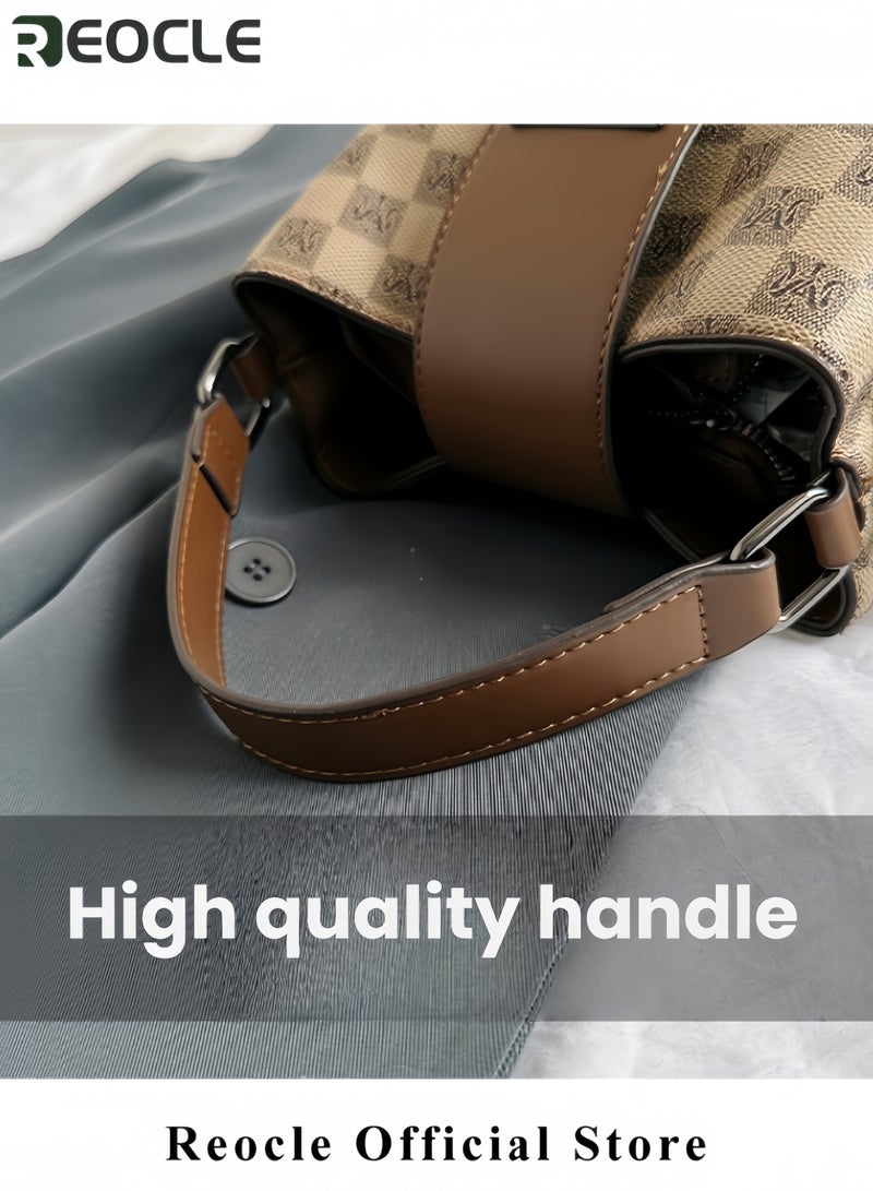 ريوكل حقائب يد نسائية حقائب يد جلدية نباتية حقيبة يد كاجوال مزيفة كلاسيكية عتيقة حقيبة كتف بسيطة بمقبض علوي - Image 3