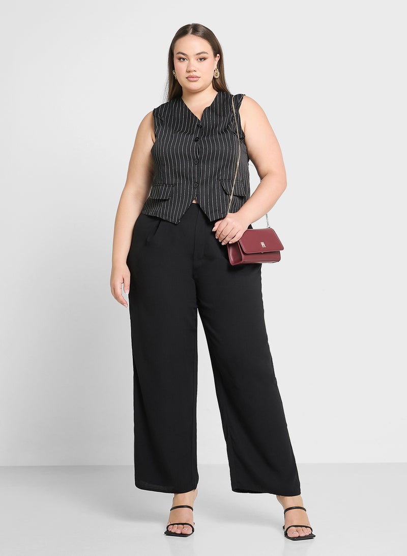 Ginger Plus Stripe Button Down Vest  - Image 4