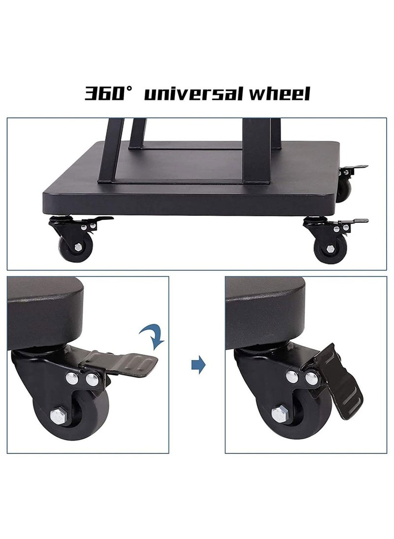 Mobile TV Stands Cart on Wheels for 42 to 86 Inch LED Flat/Curved TVs, TV Stand with Height Adjustable Shelves, Rolling Floor TV Cart, Holds Up to 220 lbs, Conference Commercial Home - Image 5