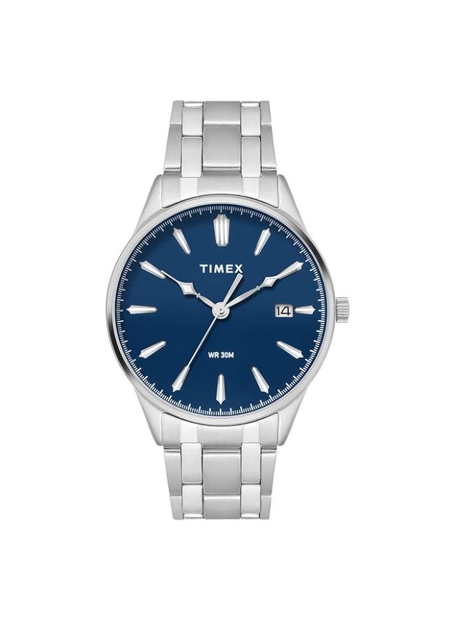 تيميكس ساعة TIMEX تناظرية للرجال، بمينا مستدير ومقاومة للماء - Image 1