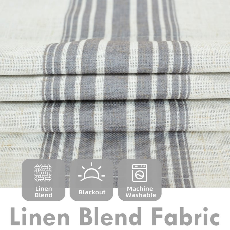 DriftAway Chris Linen Lined Valance Double Layer Thermal Insulated Room Darkening Blackout Window Valances 3 Inch Rod Pocket Vertical Striped Kitchen Valance for Bathroom 52 Inch by 18 Inch Gray - Image 5