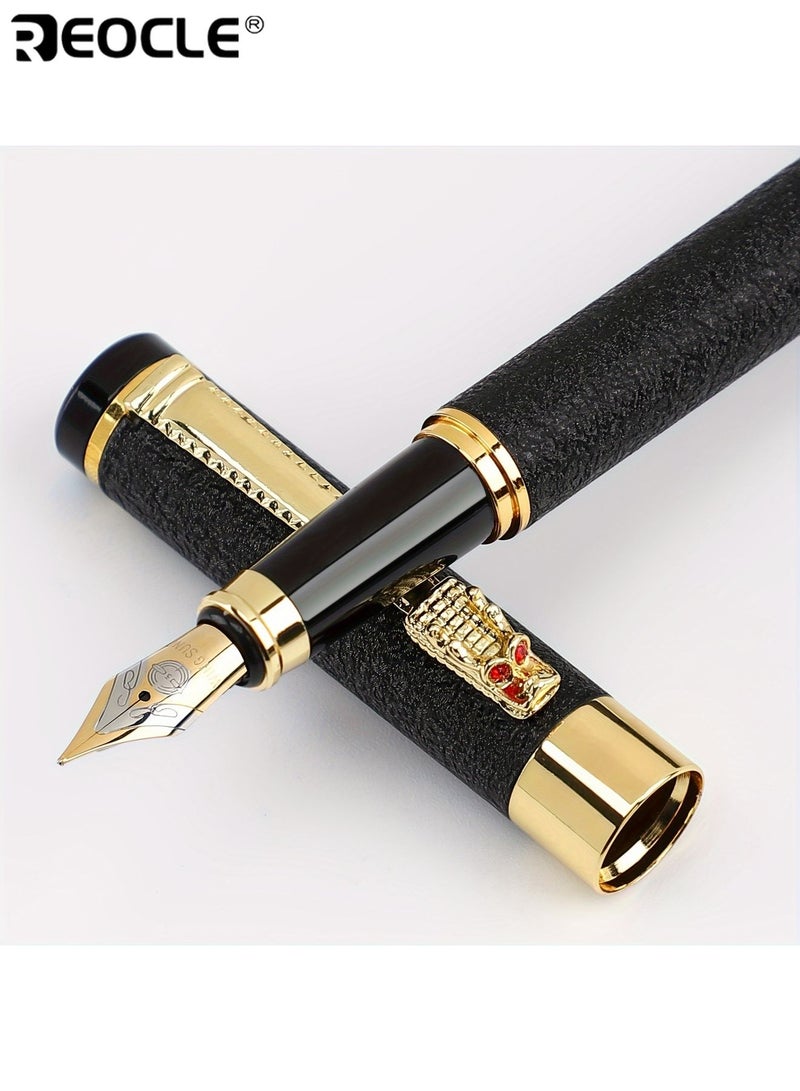ريوكل قلم حبر ذهبي اللون ماتي مريح مكتوب بخط ٠.٥ ملم رأس إيريديوم للكتابة السلسة والخط المثالي للمكتب الكتابة اليومية أو الاستخدام الرسمي - Image 1