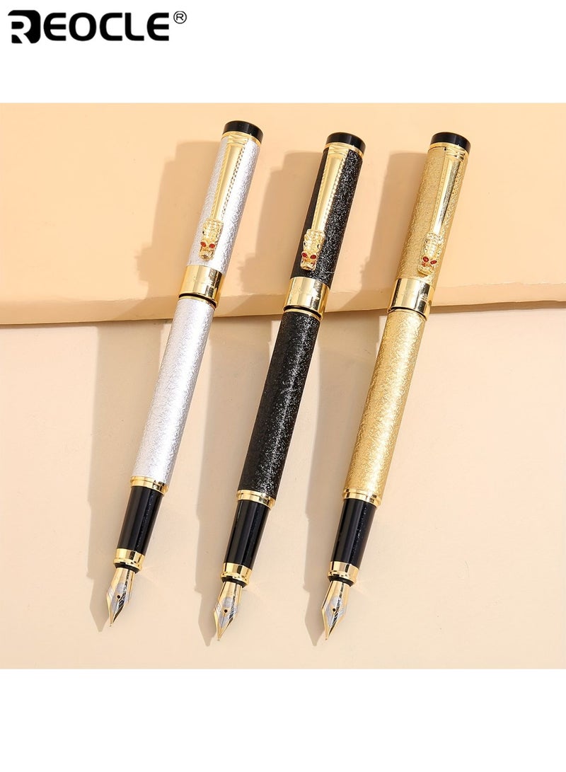 ريوكل قلم حبر ذهبي اللون ماتي مريح مكتوب بخط ٠.٥ ملم رأس إيريديوم للكتابة السلسة والخط المثالي للمكتب الكتابة اليومية أو الاستخدام الرسمي - Image 2