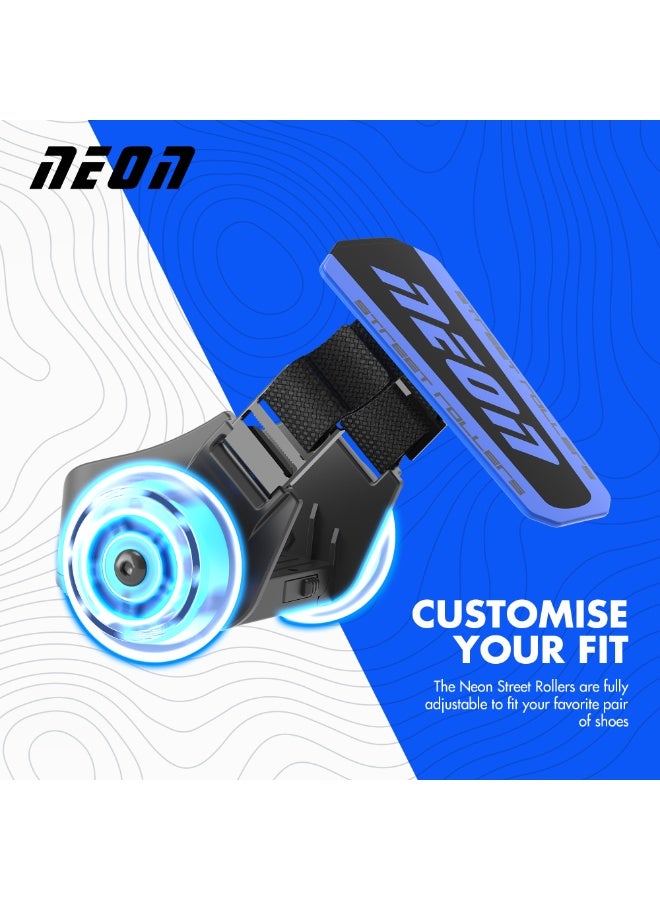 نيون  نيوون يڤوليشن ستريت رولر أزرق – زلاجات إنلاين قابلة للتعديل مع بطانات مريحة، محامل عالية الدقة، عجلات متينة، تعديل المقاس بدون أدوات، زلاجات للياقة البدنية والترفيه في الهواء الطلق للأطفال والمراهقين – 101022 - Image 3