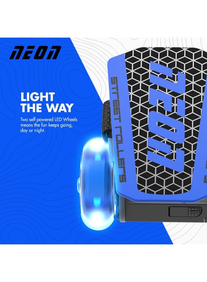 نيون  نيوون يڤوليشن ستريت رولر أزرق – زلاجات إنلاين قابلة للتعديل مع بطانات مريحة، محامل عالية الدقة، عجلات متينة، تعديل المقاس بدون أدوات، زلاجات للياقة البدنية والترفيه في الهواء الطلق للأطفال والمراهقين – 101022 - Image 2