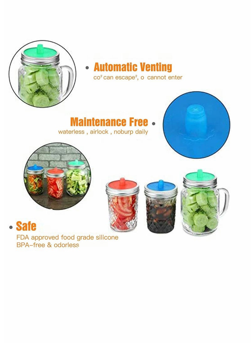 Excefore Silicone Fermenting Lids, Waterless Airlock Fermentation Jar Lids, Premium Wide Mouth Jar Fermenter Cap, Suitable for Pickles, and Fermented Probiotic Food (5 Pcs)  - Image 3
