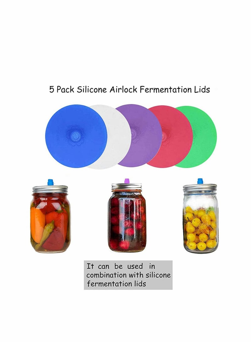 Excefore Silicone Fermenting Lids, Waterless Airlock Fermentation Jar Lids, Premium Wide Mouth Jar Fermenter Cap, Suitable for Pickles, and Fermented Probiotic Food (5 Pcs)  - Image 4
