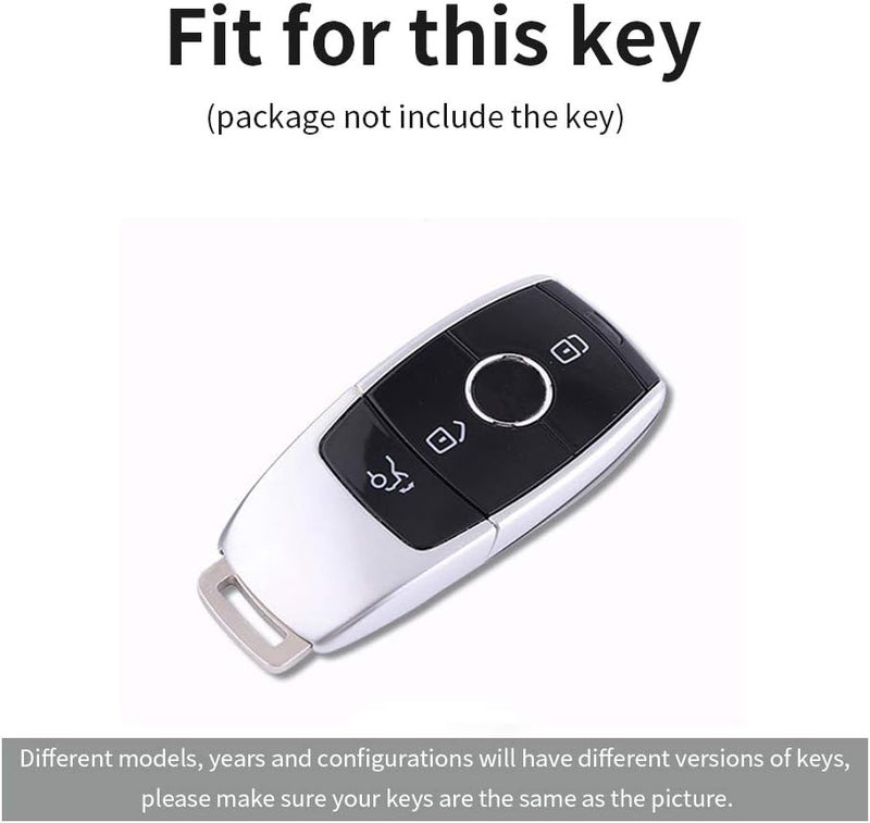 ontto Leather Key Cover for Mercedes C Class S E E200 E300 E200L E300L E320L AMG CLA GLA CLK GLC - Brown - Image 2