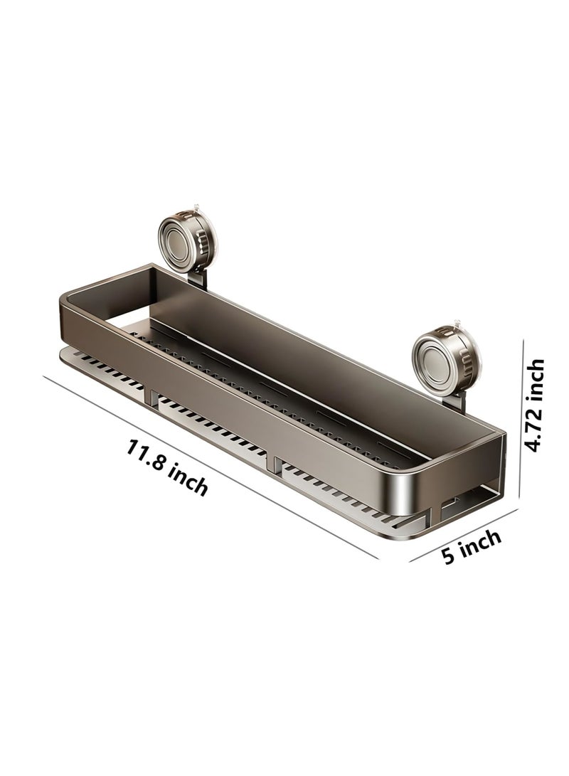 SYOSI Shower Caddy Suction Cup 2 Pack,Wall-Mounted Shower Shelves,Bathroom Organizers and Storage, No Drilling Removable Black Bathroom Shelf for Home Decor and Storage (Medium) - Image 2