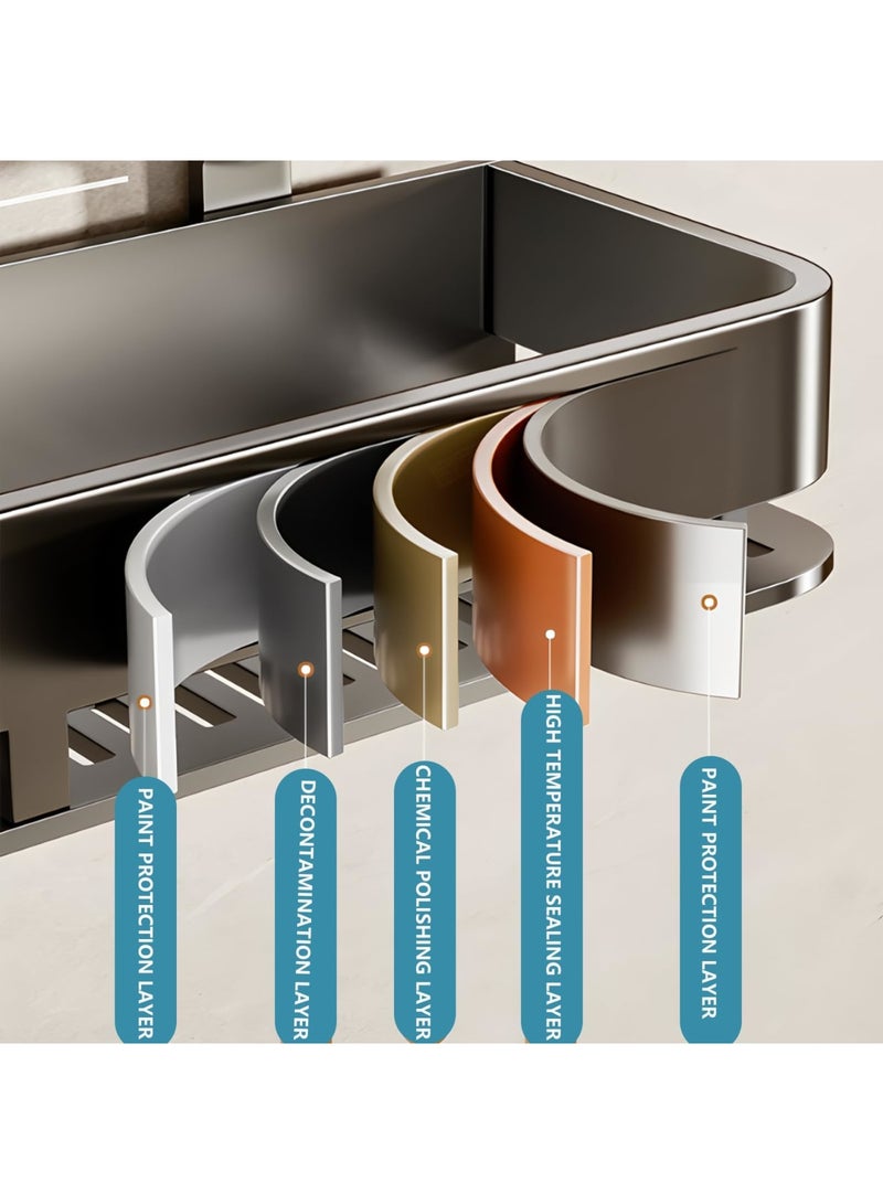 SYOSI Shower Caddy Suction Cup 2 Pack,Wall-Mounted Shower Shelves,Bathroom Organizers and Storage, No Drilling Removable Black Bathroom Shelf for Home Decor and Storage (Medium) - Image 4