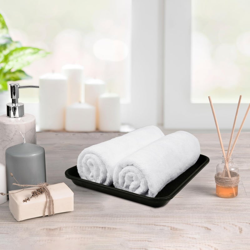 MYTRIDENT Trident Towels for Hand, Hotel Premium Whites Collection, Durable, 100% Cotton, Easy Care, 2 Hand Towels, White - Image 1