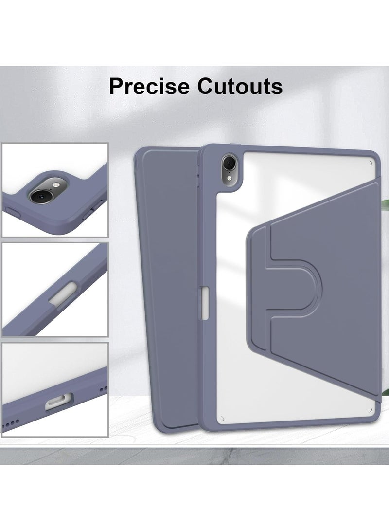 Clear Back Case Compatible with Huawei MatePad Air 11.5 Inch Released 2023 with Pen Holder, 360 Degree Swivel Stand Folio Flip Smart Tablet Cover Auto Sleep/Wake Tablet Case (Lavender)) - Image 4