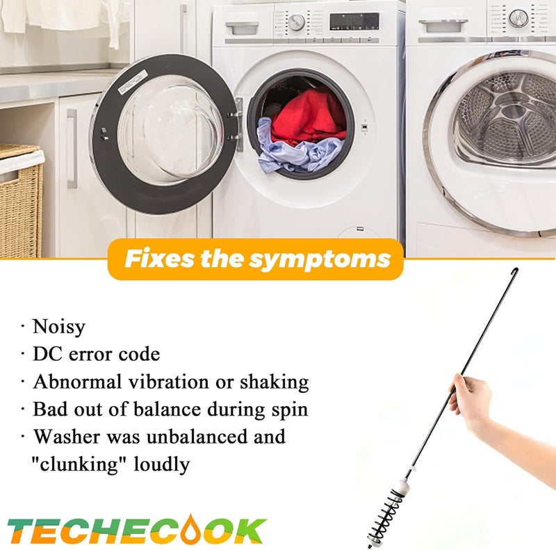 Techecook Updated W10780045 Washer Suspension Rods Kit (4 Pack) - Replacement for Whirlpool Kenmore Maytag Amana suspension rod W10537442 W10780053 WTW4616FW0 NTW4516FW0 NTW4516FW1 WTW4800BQ1 - Image 5