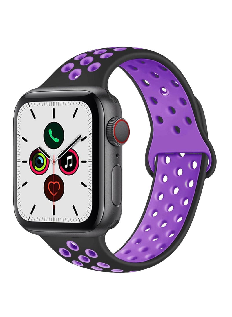 Dot Pattern Replacement Band For Apple iWatch Series 5/4/3/2/1 38-40mm Hyper Grape/Black - Image 1