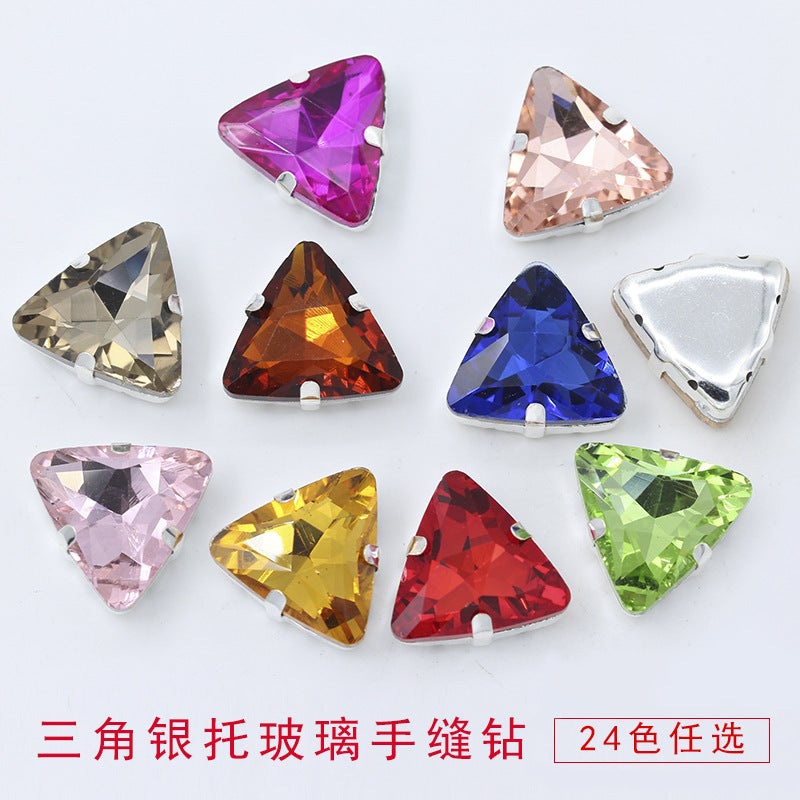 Super Flash Glass Hand-Stitched Claw Drill Multi-Size Triangle Thickened Claw Drill Diy Clothing Wedding Dress Hand-Stitched Drill Accessories - Image 1
