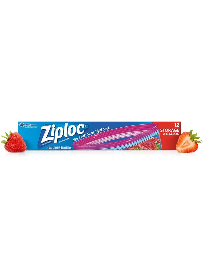 Ziploc Ziploc Storage Bags Jumbo 2 Gallon Size 12 Bags  - Image 1