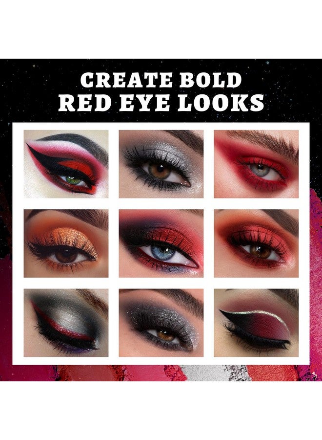 UCANBE Red Eyeshadow Makeup Palette, 15 Colors Burgunry Gray Silver Shimmer Matte Glitter Metallic Eye Shadow Pallet, Pigmented Make Up Kit for Halloween Parties Christmas Joker Vampire Clown - Image 3