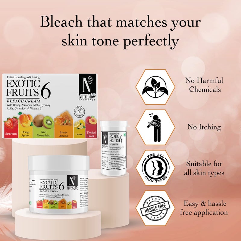 NUTRIGLOW كريم تبييض الفواكه الغريبة من نوتري جلو ناتشورال مع العسل واللوز للرجال والنساء 43 جرام - Image 4