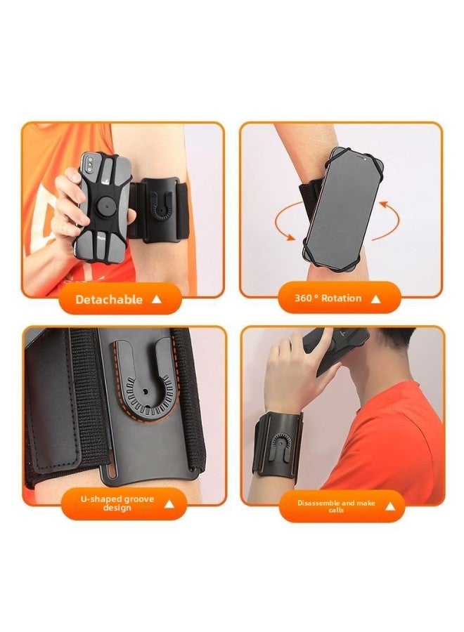 Generic Driving Takeout Special Detachable Rotating Mobile Phone Arm Bag Wrist Bag Mobile Phone Holder Arm Sleeve Wrist Strap Armband-Color:Green Arm Band Detachable Model  - Image 3