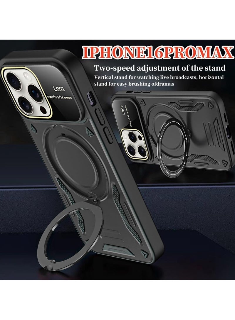 general Case for iPhone 16 Pro Max (2024), Ultra-thin case with 360° magnetic adjustable stand, Compatible with in-car and wireless charging, Drop-proof protective back cover - Image 2