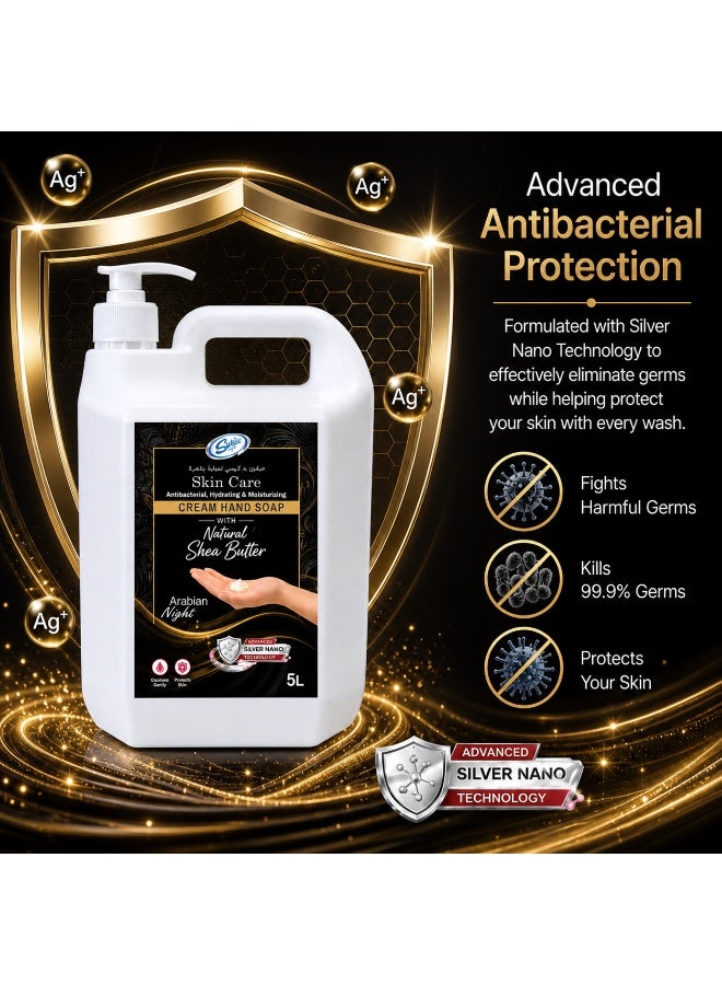 Swish Super Skin Care Antibacterial Cream Hand Wash Soap 5L with Pump, Hydrating & Moisturizing Liquid Hand Wash with Silver Nano Technology & Shea Butter (Arabian Night) - Image 2