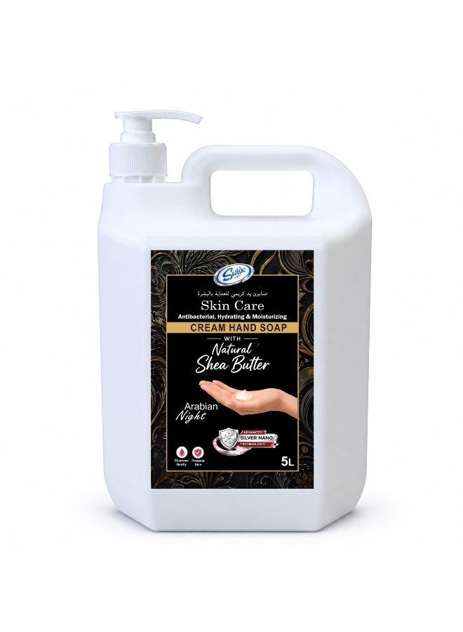 Swish Super Skin Care Antibacterial Cream Hand Wash Soap 5L with Pump, Hydrating & Moisturizing Liquid Hand Wash with Silver Nano Technology & Shea Butter (Arabian Night) - Image 1