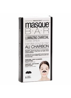 masque Bar Luminizing Charcoal Peel-Off Nose Strips (6 Pack/Box) — Korean Skin Care Treatment —Unclogs Pores, Removes Unwanted Blackheads — Absorbs Impurities & Excess Oil, Detoxifies, Exfoliates  - Image 1