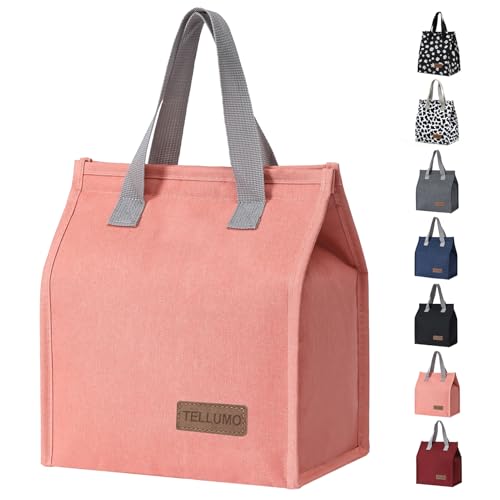 TELLUMO Lunch bag, Insulated Lunch Bag for Women Men Large Lunch Box Container Reusable Leakproof Tote for Office, Work, School, Beach or Travel (Pink) - Image 1