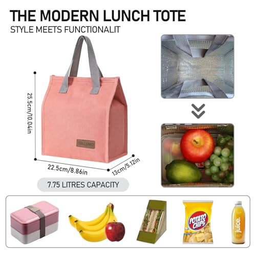 TELLUMO Lunch bag, Insulated Lunch Bag for Women Men Large Lunch Box Container Reusable Leakproof Tote for Office, Work, School, Beach or Travel (Pink) - Image 5